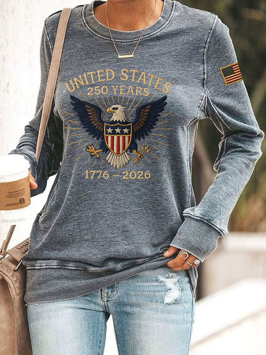 Women's American 250th Anniversary Printed Casual Sweatshirt