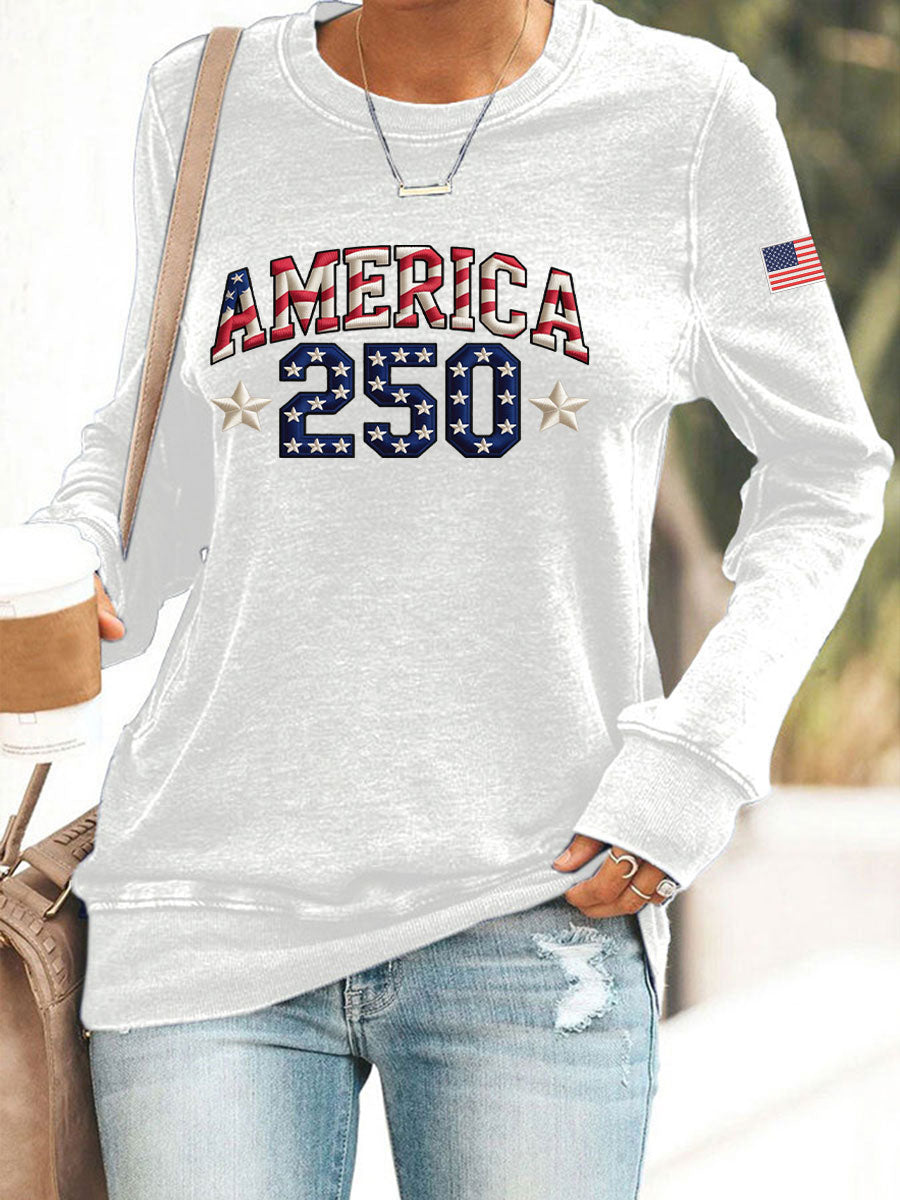 Women's American 250th Anniversary Printed Casual Sweatshirt