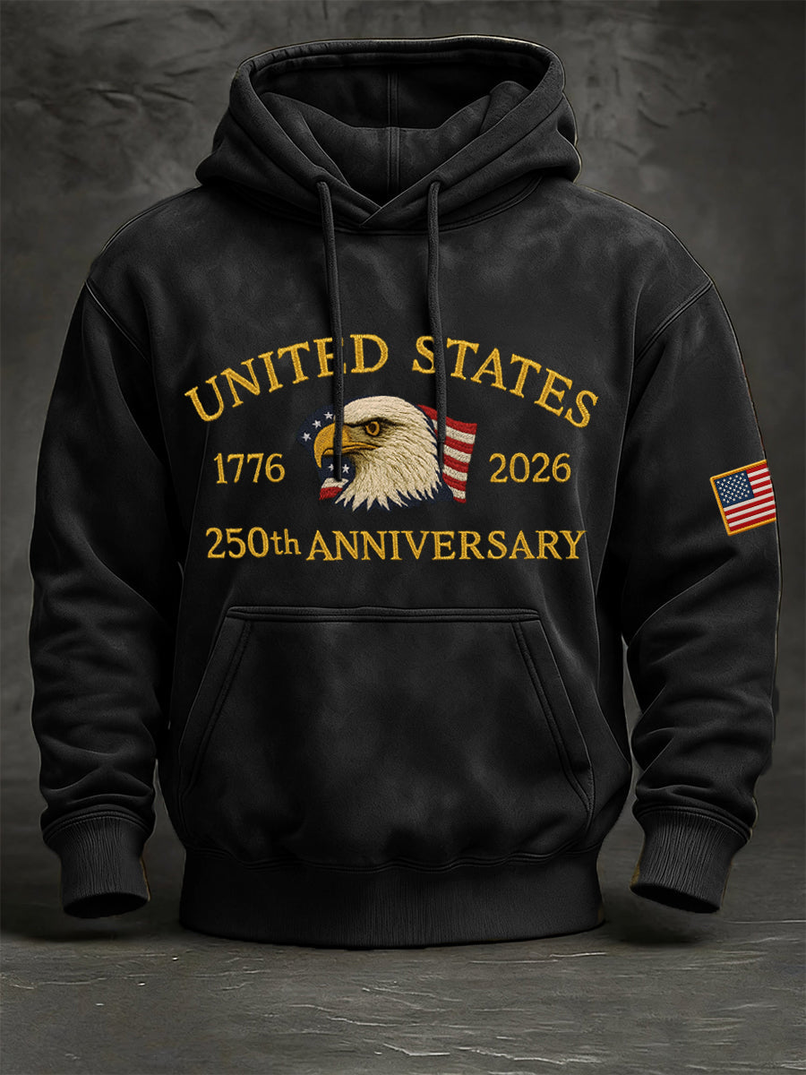 Men's United States 250th Anniversary Print Vintage Hoodie