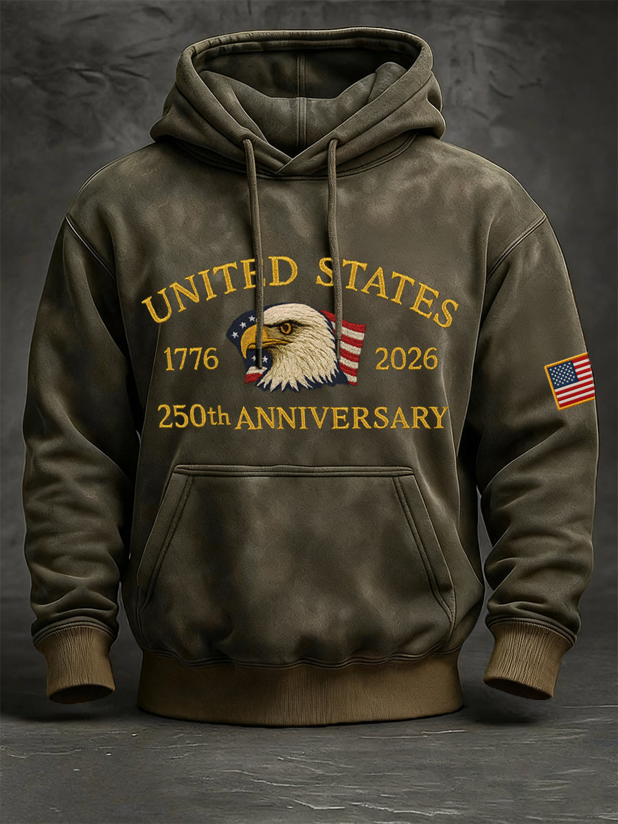Men's United States 250th Anniversary Print Vintage Hoodie