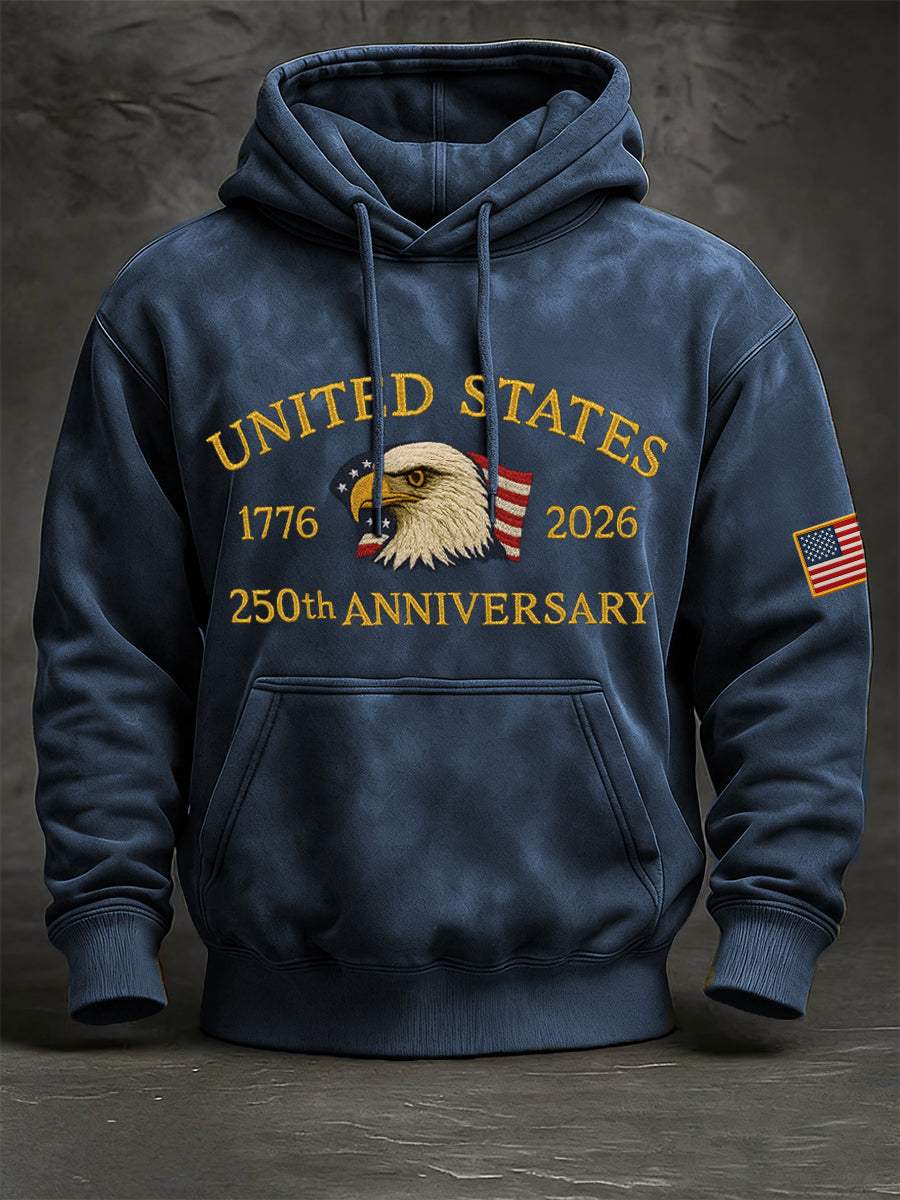 Men's United States 250th Anniversary Print Vintage Hoodie