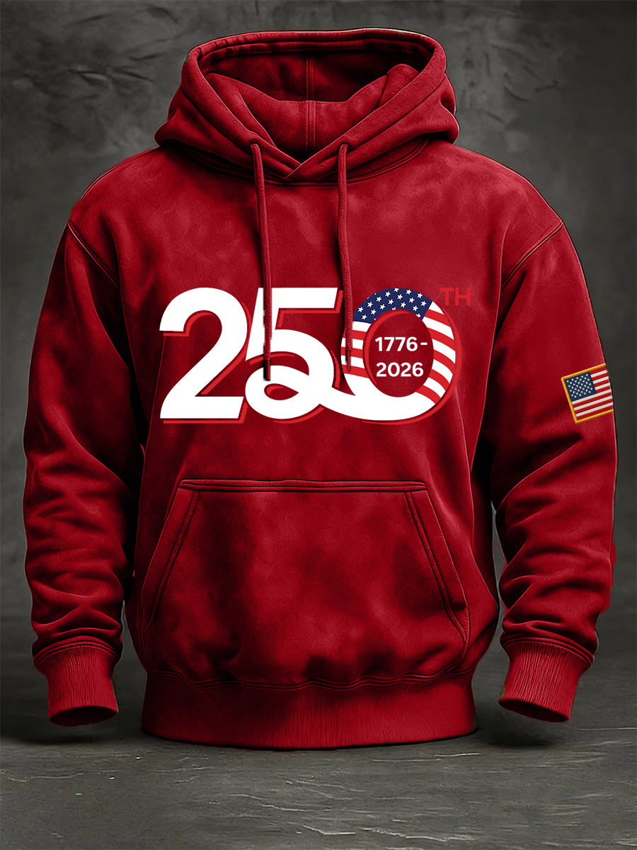 Men's United States 250th Anniversary Print Vintage Hoodie