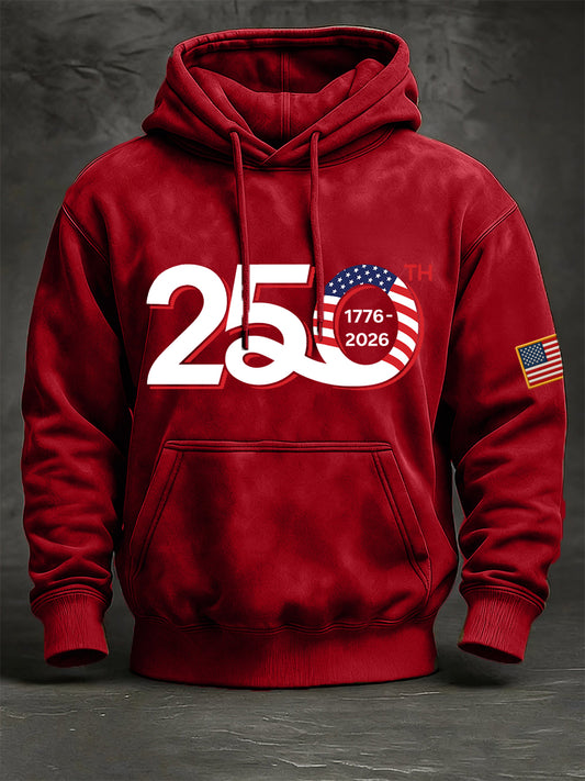 Men's United States 250th Anniversary Print Vintage Hoodie