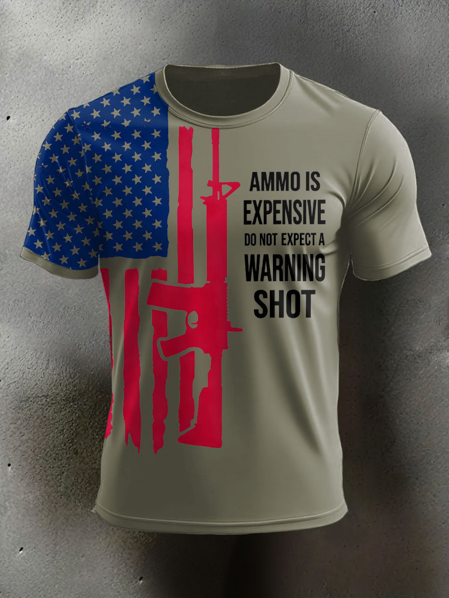 Men's Funny Pew Lover Veteran Printed T-shirt