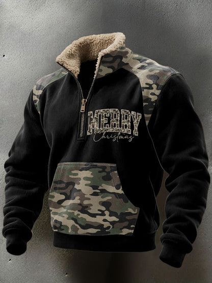 Men's Funny Pew Lover Veteran Printed Plush Stand Collar Shirt