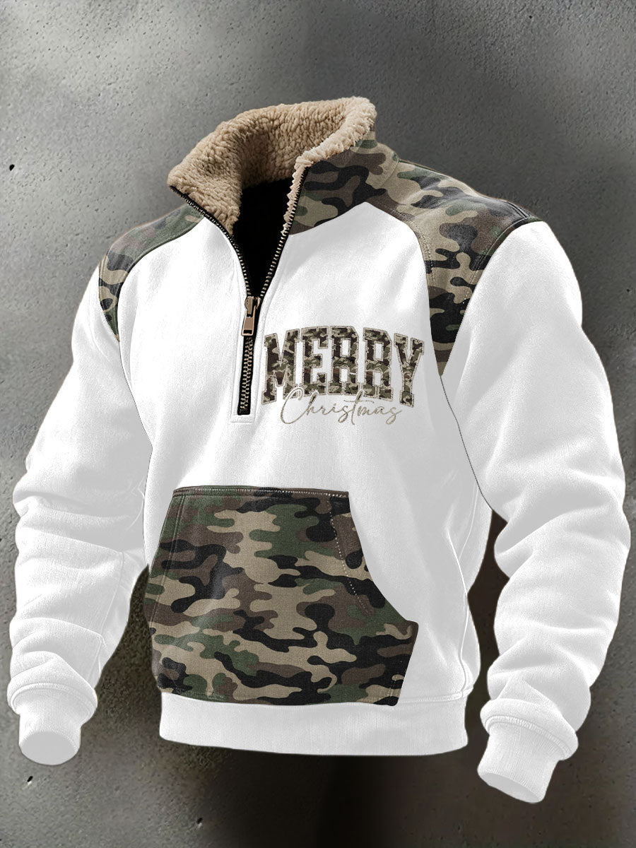 Men's Funny Pew Lover Veteran Printed Plush Stand Collar Shirt