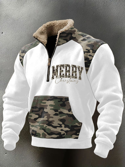 Men's Funny Pew Lover Veteran Printed Plush Stand Collar Shirt