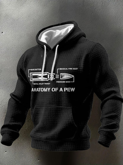 Men's Veteran Pew Humor Printed Hoodie