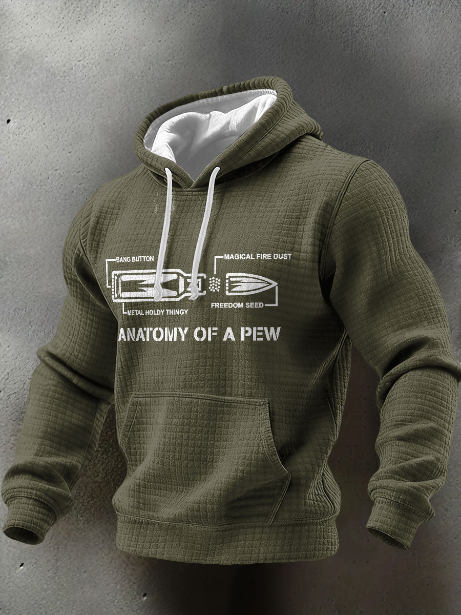 Men's Veteran Pew Humor Printed Hoodie