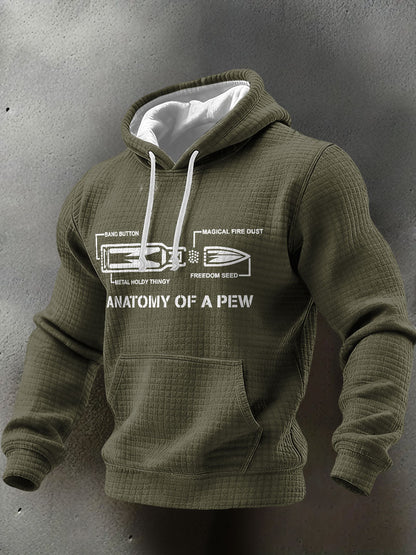 Men's Veteran Pew Humor Printed Hoodie