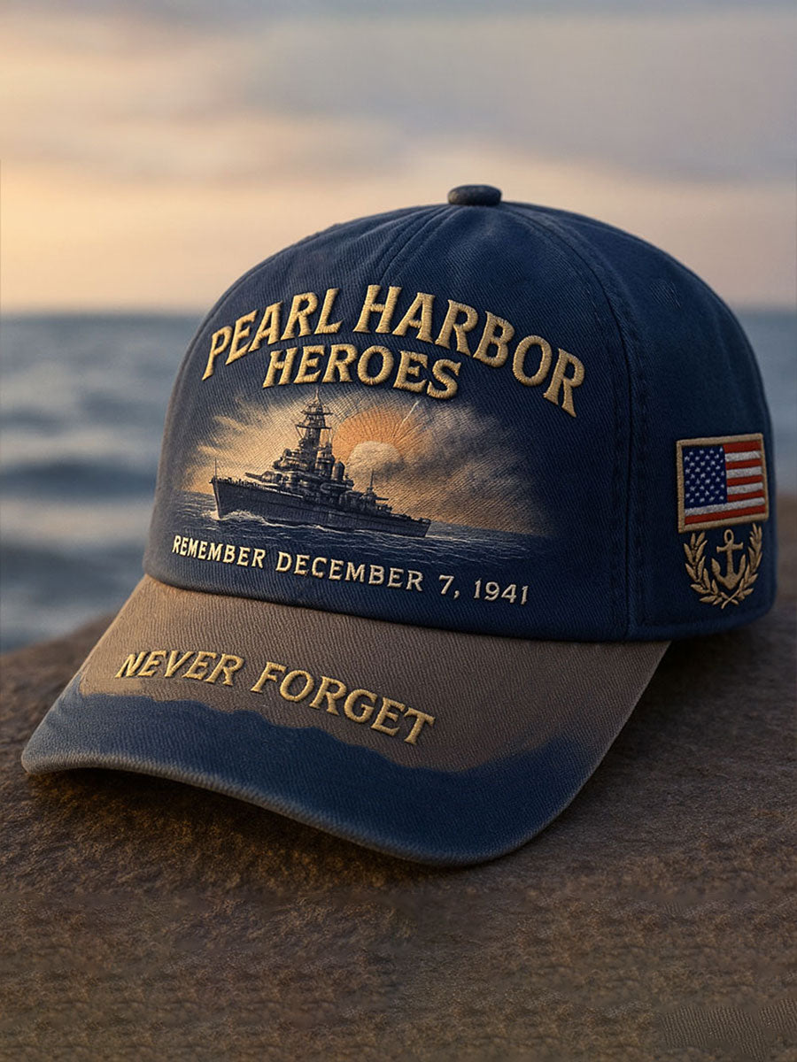 Unisex Pearl Harbor Heroes Never Forget Print Hat
