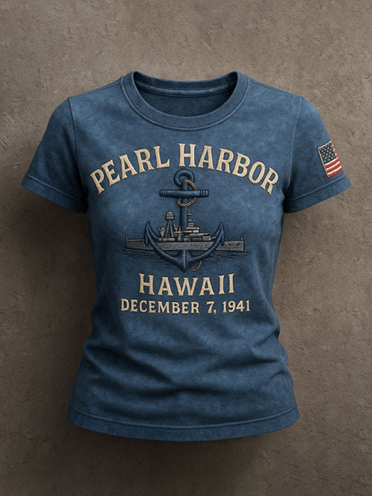 Women's Pearl Harbor December 7，1941 Short-sleeved T-shirt