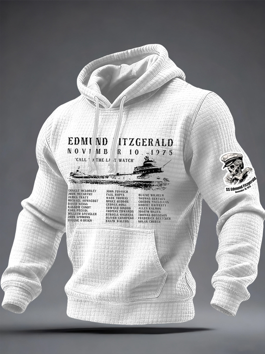 Men's Edmund Fitzgerald Checkered Cotton Hoodie