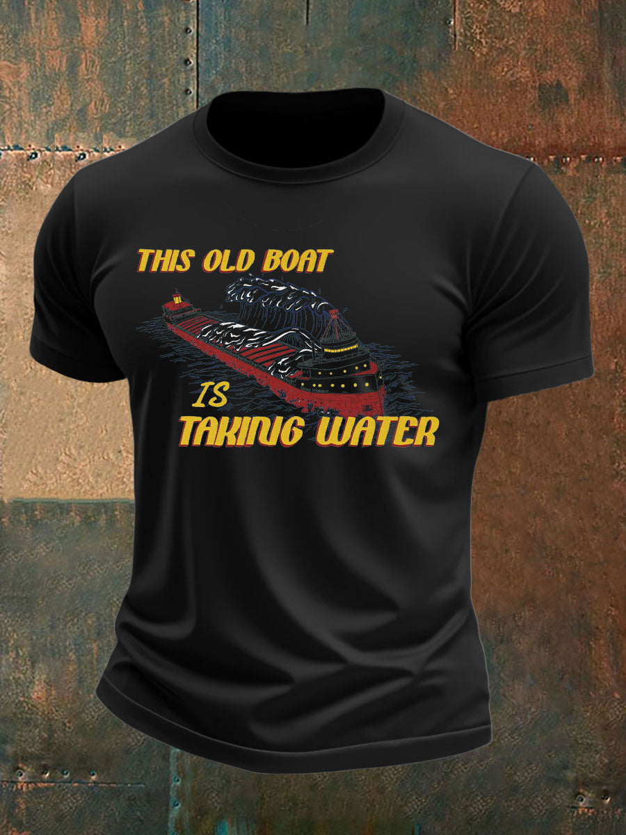 Men's Taking Water  Edmund Fitzgerald Memorial imitation cotton short-sleeved T-shirt