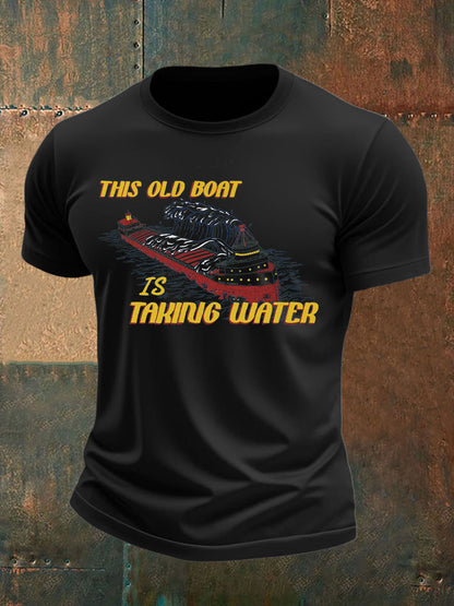 Men's Taking Water  Edmund Fitzgerald Memorial imitation cotton short-sleeved T-shirt