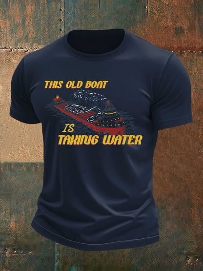 Men's Taking Water  Edmund Fitzgerald Memorial imitation cotton short-sleeved T-shirt