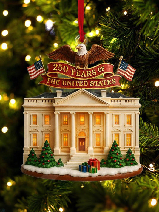 American 250th Anniversary Christmas Tree Print Acrylic Decoration