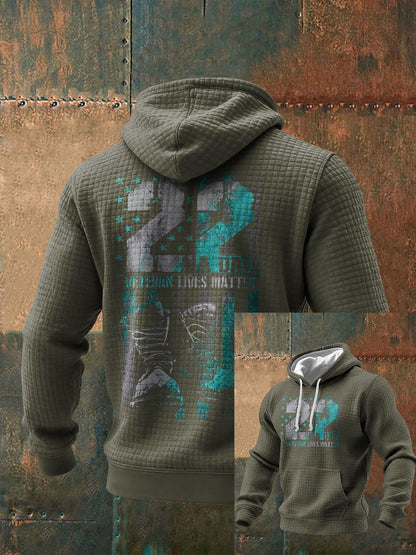 Men's Funny PTSD Awareness Veteran Printed Hoodie