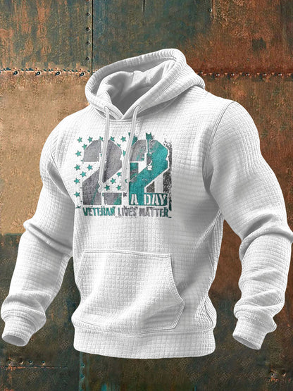 Men's Funny PTSD Awareness Veteran Printed Hoodie
