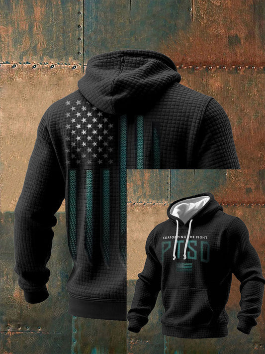 Men's Funny PTSD Awareness Veteran Printed Hoodie