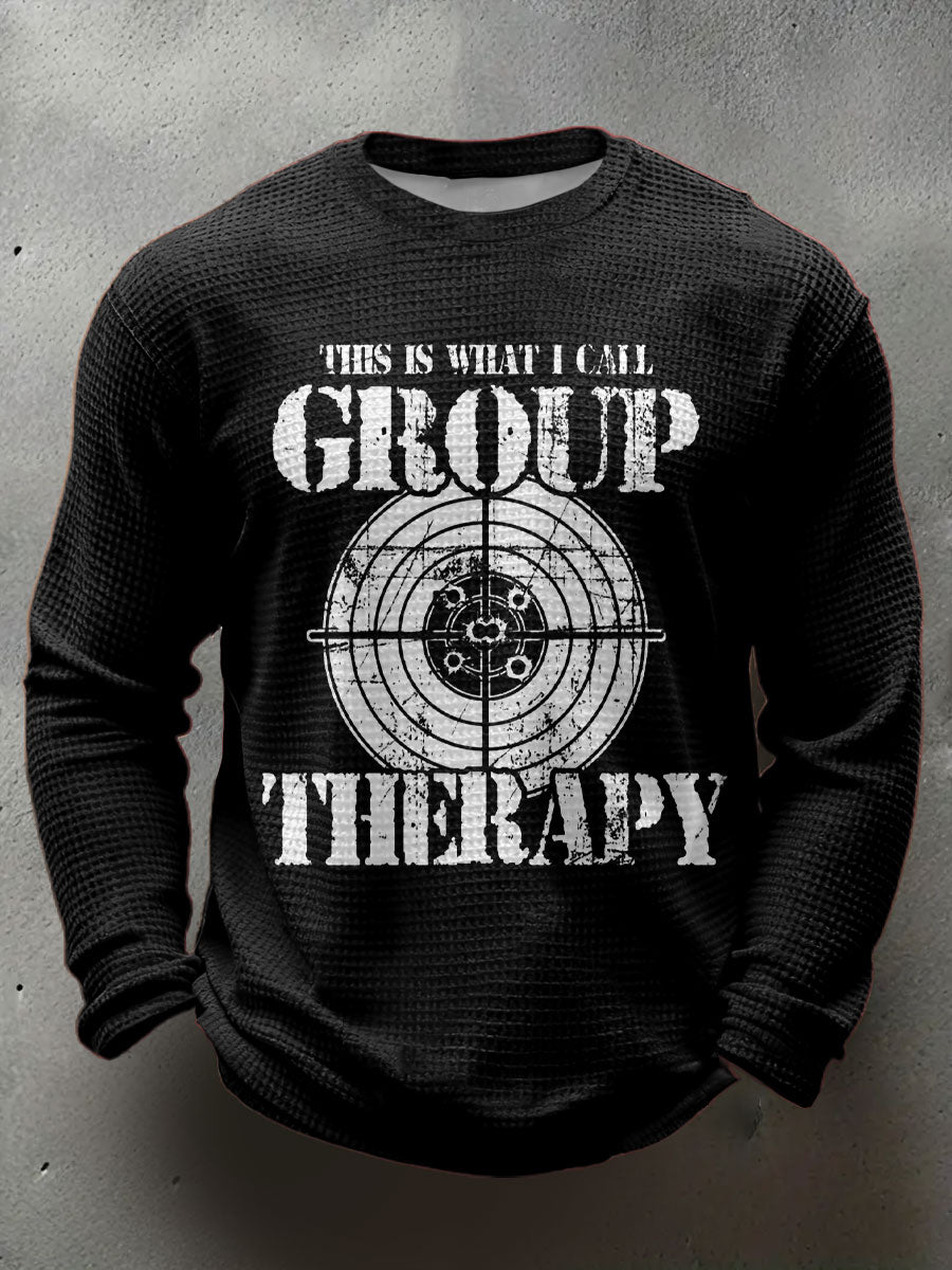 Men's Funny Pew Veteran Printed Waffle Tops