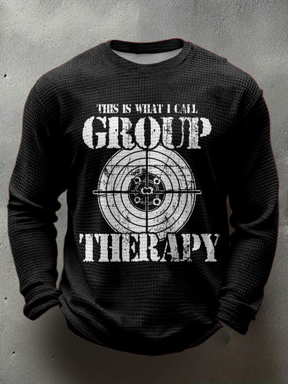 Men's Funny Pew Veteran Printed Waffle Tops