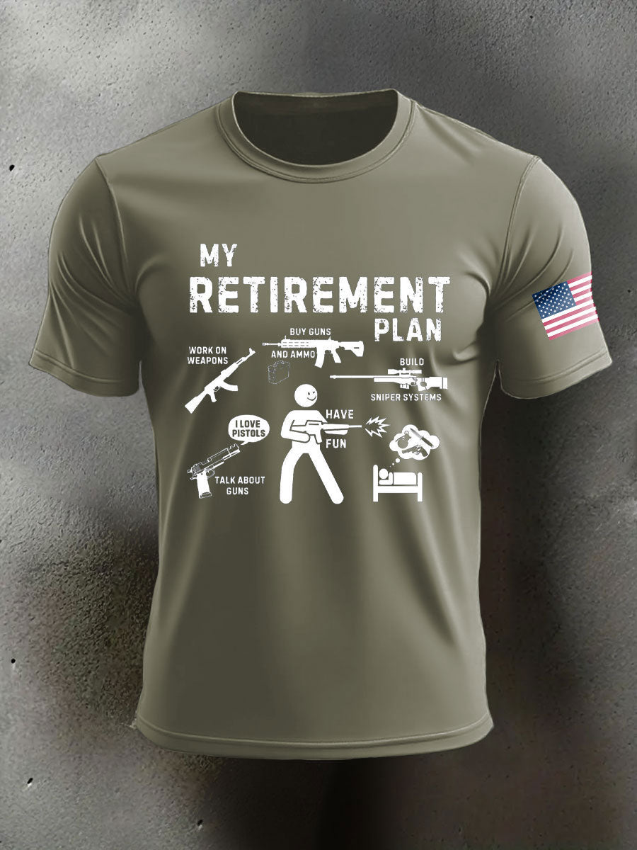 Men's Funny Pew Veteran Printed T-shirt