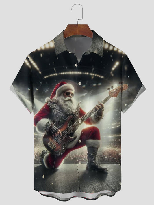 Men's Rock 'n' Roll Santa Short Sleeve Shirt