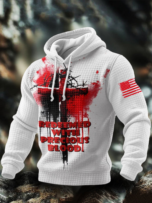 Men's RECIOUS BLOOD Checkered Cotton Hoodie