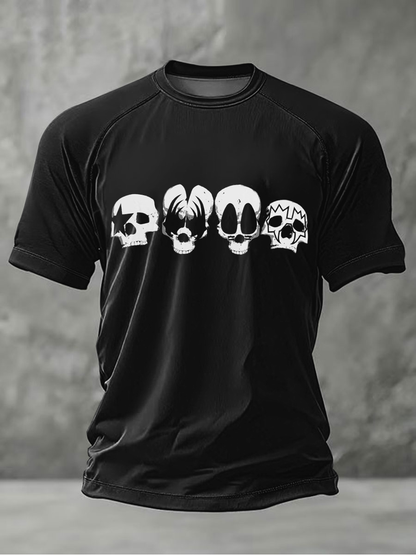 Men's Rock Print Short Sleeves T-shirt