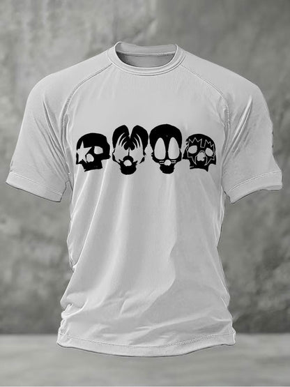 Men's Rock Print Short Sleeves T-shirt