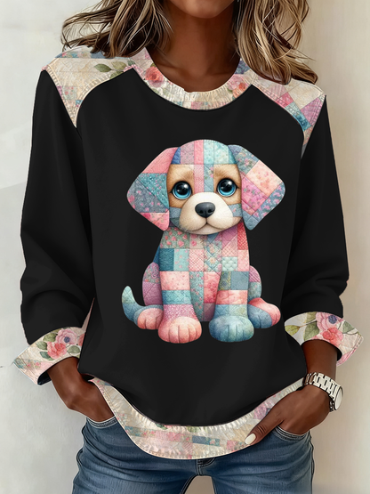 Women's cute dog print Top