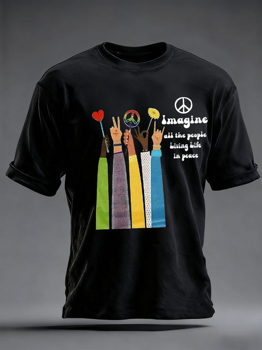 Men's Retro Classic Legendary Rock Band Print Gift For Fans Casual Short Sleeve T-Shirt