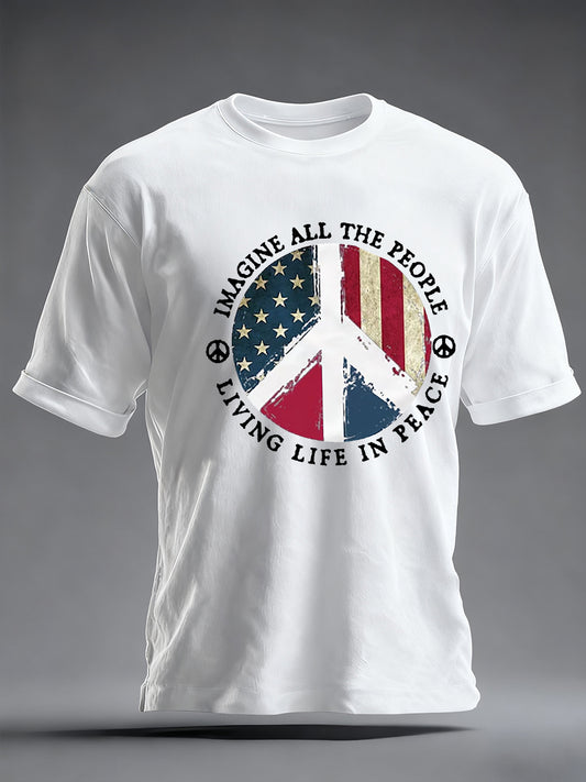 Men's Retro Classic Legendary Rock Band Print Gift For Fans Casual Short Sleeve T-Shirt