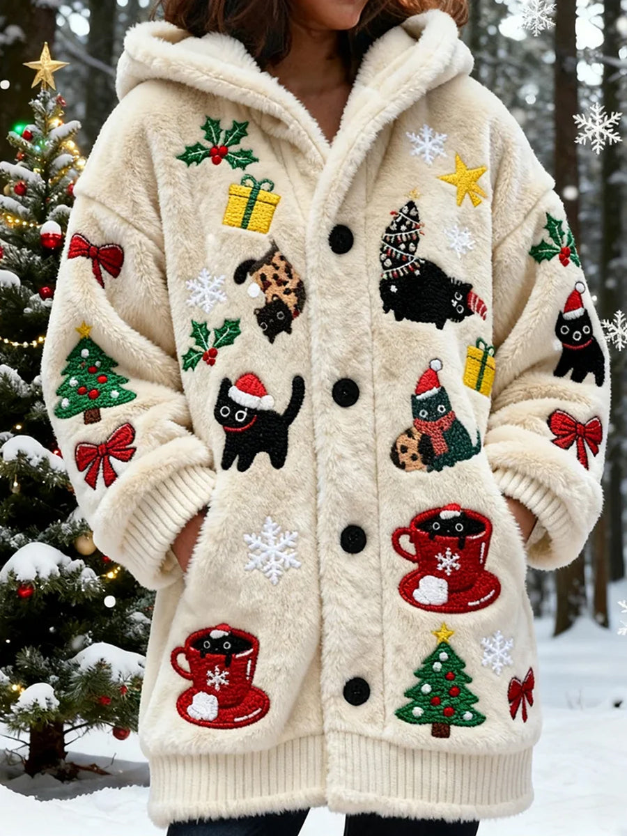 Women's Retro Animal Art Print Comfortable Flannel Jacket