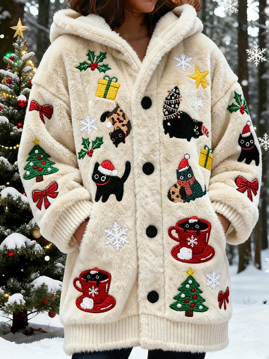 Women's Retro Animal Art Print Comfortable Flannel Jacket