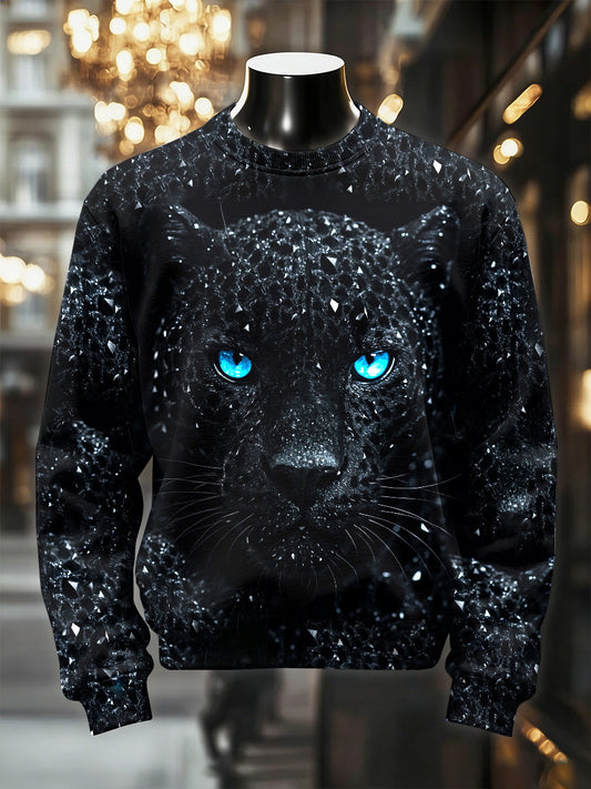 Men's Retro Luxurious Leopard Print Casual Sweatshirt