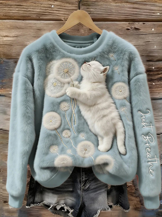 Women's Retro Animal Art Print Comfortable Flannel Top