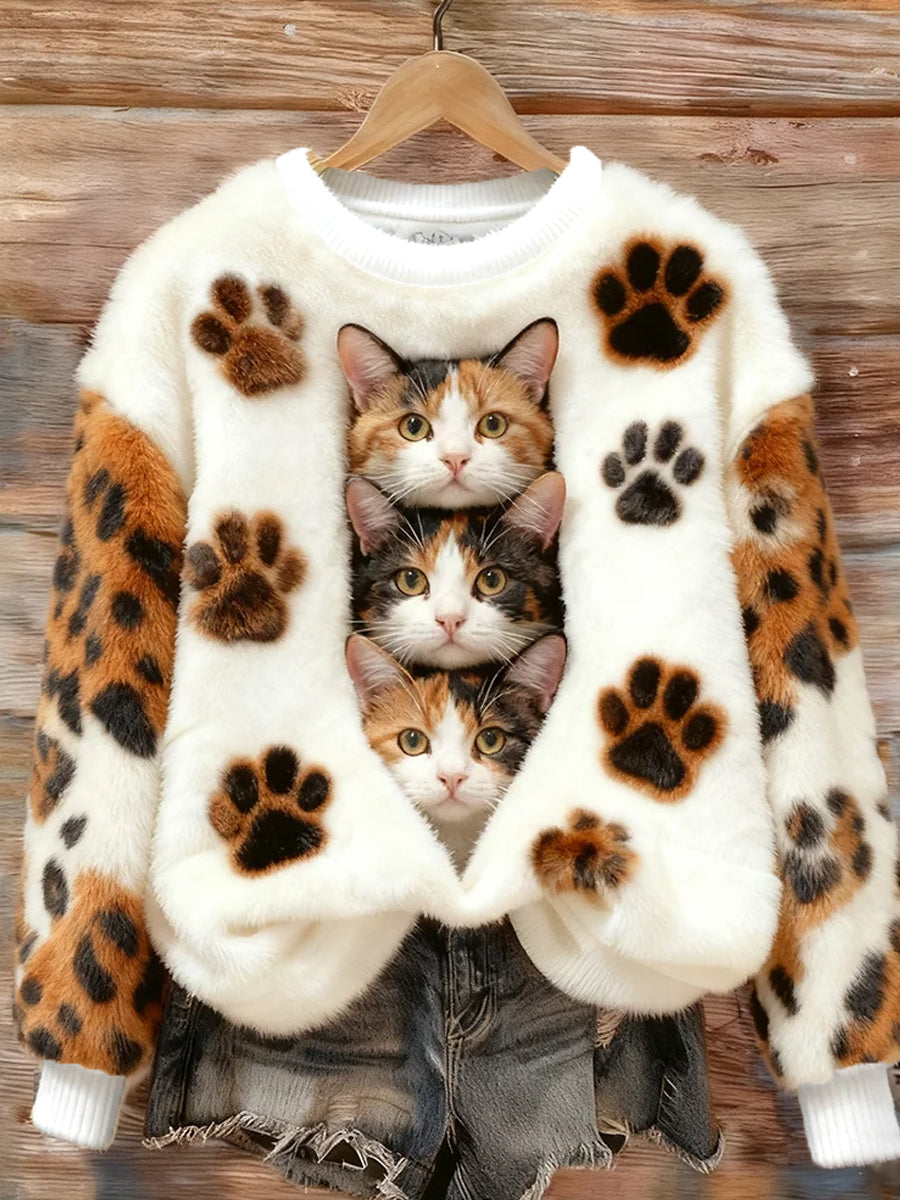 Women's Retro Animal Art Print Comfortable Flannel Top