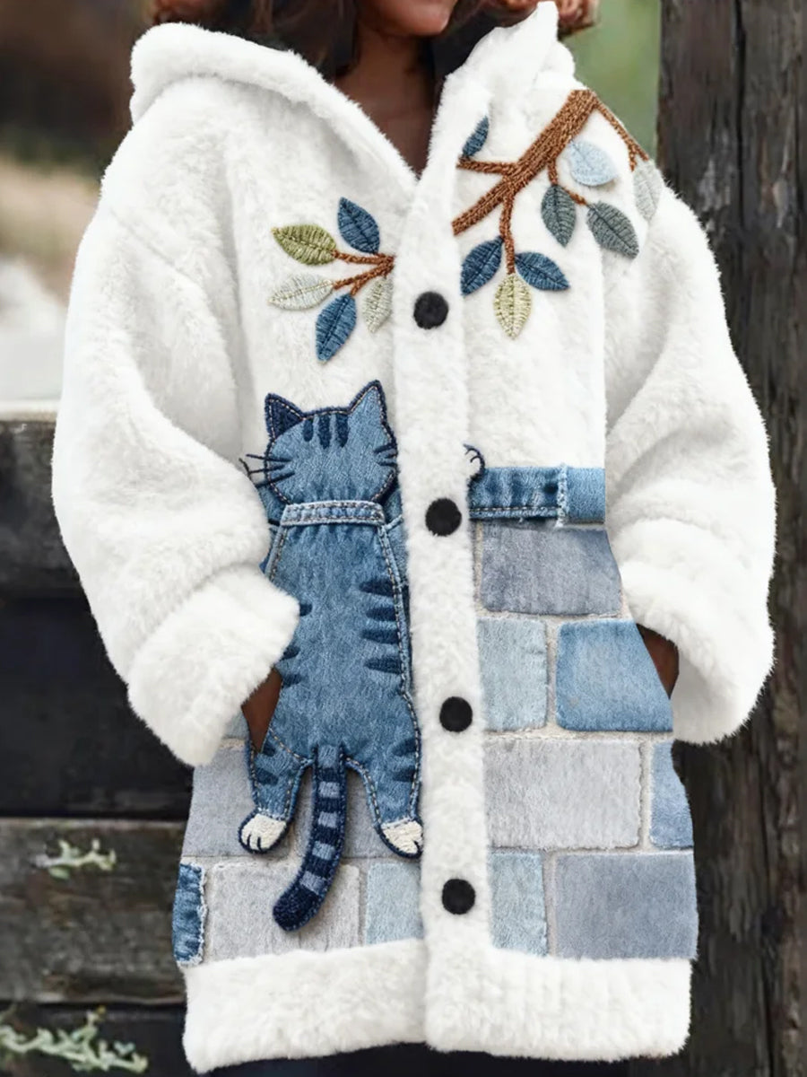 Women's Retro Animal Art Print Comfortable Flannel Jacket