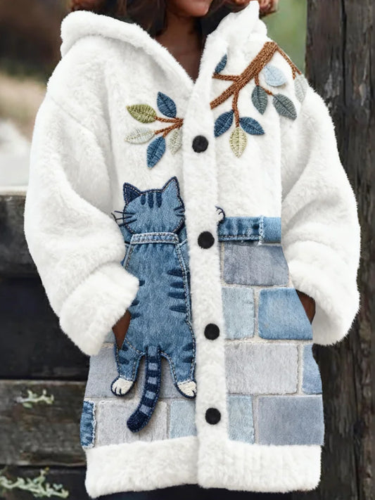 Women's Retro Animal Art Print Comfortable Flannel Jacket