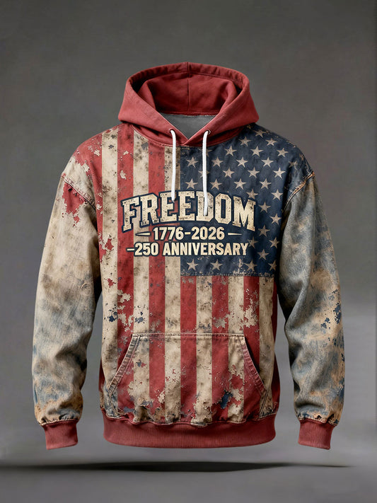 Men's America 250 Print Casual Hoodie