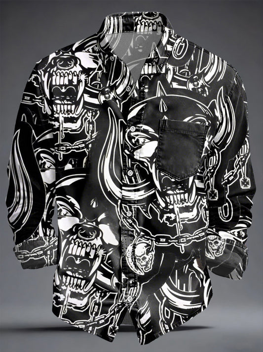 Men's Rock Music Inspired Casual Long Sleeve Shirt