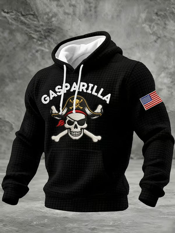 Men's Gasparilla Pirate Festival Printed Casual Checkered Cotton Hoodie