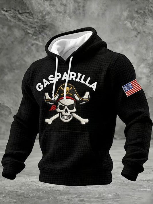 Men's Gasparilla Pirate Festival Printed Casual Checkered Cotton Hoodie