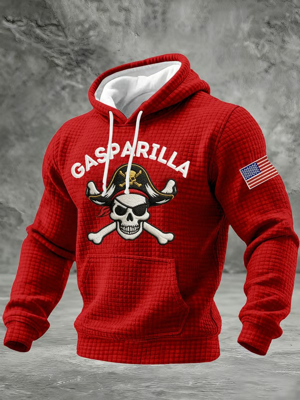 Men's Gasparilla Pirate Festival Printed Casual Checkered Cotton Hoodie