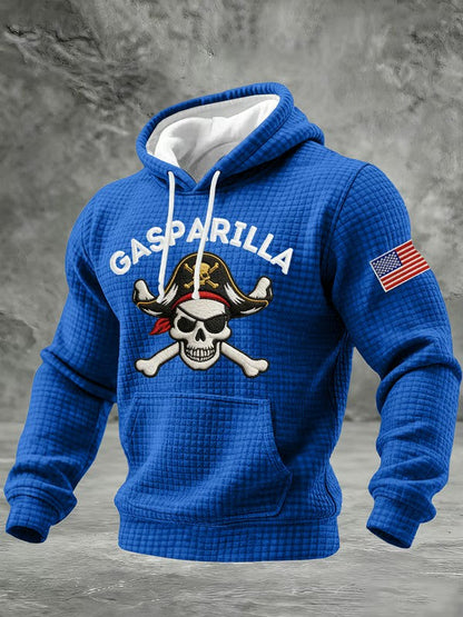 Men's Gasparilla Pirate Festival Printed Casual Checkered Cotton Hoodie