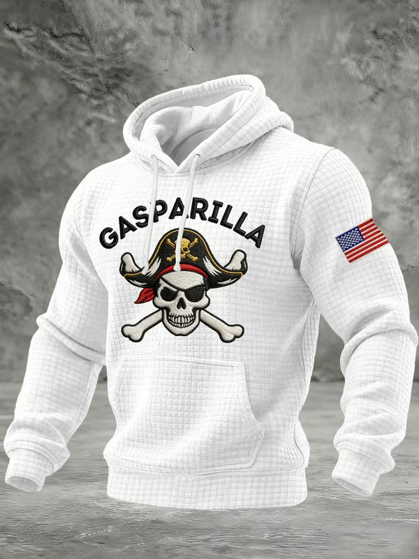 Men's Gasparilla Pirate Festival Printed Casual Checkered Cotton Hoodie