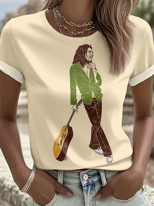 Women's Reggae Inspired Art Print T-Shirt