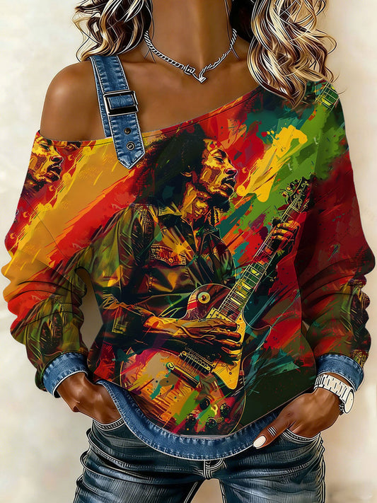 Women's reggae off-shoulder top